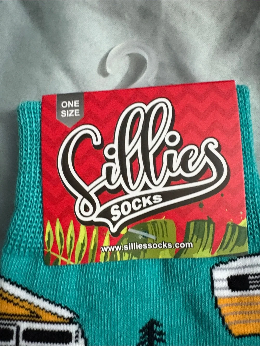 Sillies Teal Camper Kids Pajama Socks